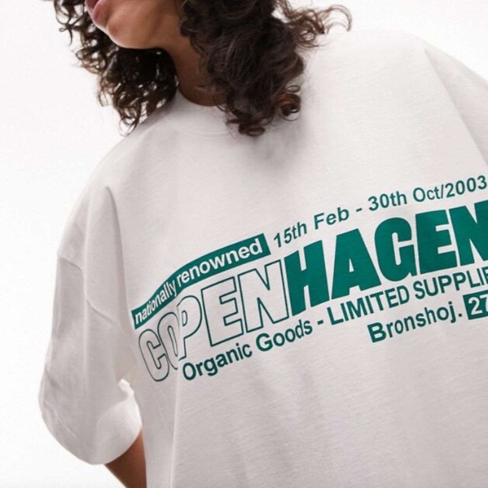 ISO! Topshop Premium Graphic Copenhagen Super Oversized Tee
